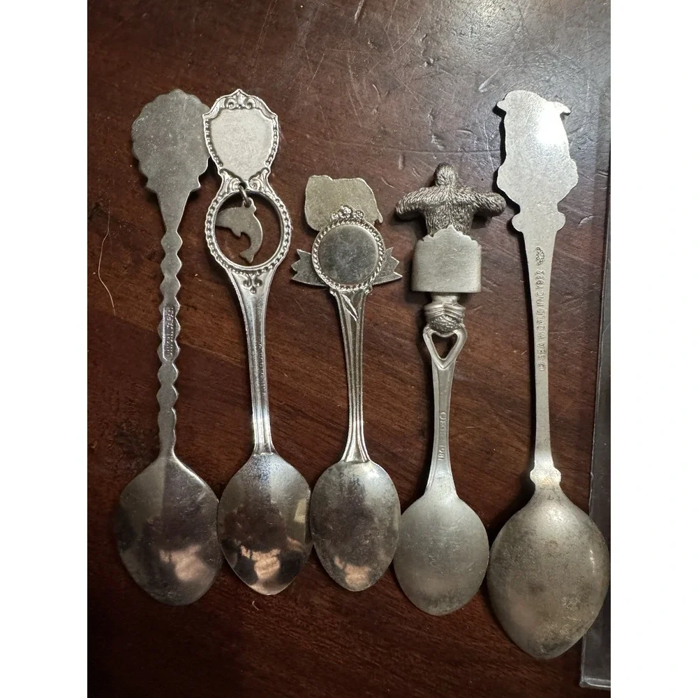 Souvenir Spoons Lot Some Silver Plate California Theme Parks Knotts Disneyland +